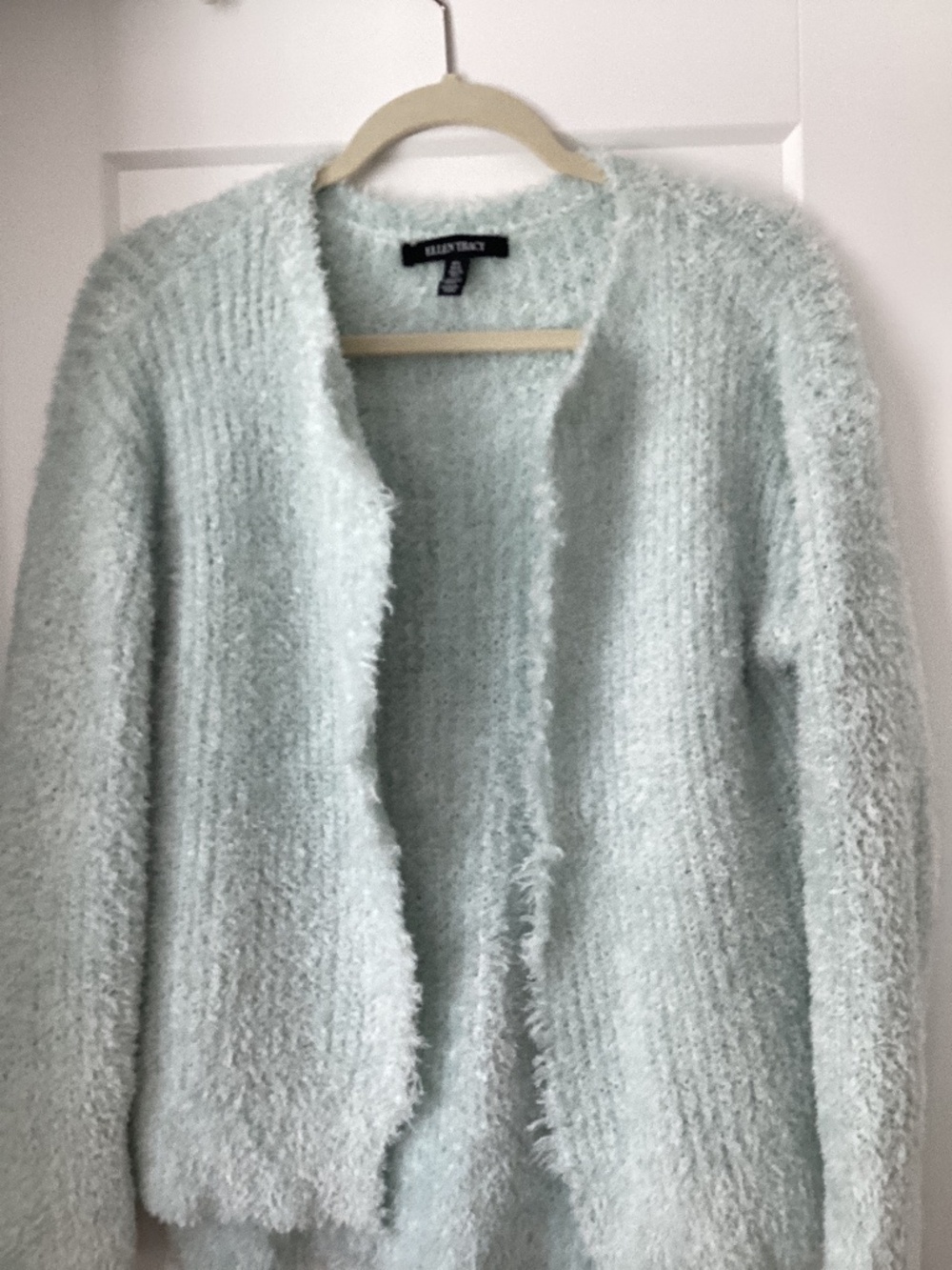 Ellen Tracy Fluffy, Pastel Cardigan Sweater